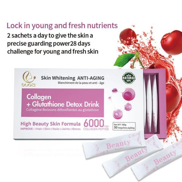กลูต้าคอลลาเจนดีท็อกผิวเก่า ขาวไวมาก ตัวเคาท์เตอร์แบรนด์ต่างประเทศ DUOZI Skin whitening ANTI-Aging - Image 8