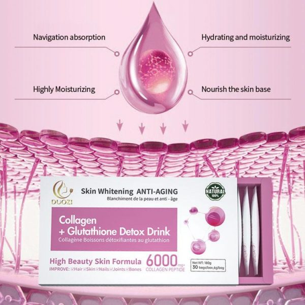 กลูต้าคอลลาเจนดีท็อกผิวเก่า ขาวไวมาก ตัวเคาท์เตอร์แบรนด์ต่างประเทศ DUOZI Skin whitening ANTI-Aging - Image 9