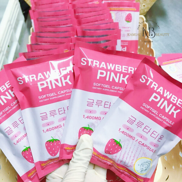 💗โปร1แถม1 กลูต้าสตอเบอร์รี่ขาวเทพ1,400mg. นำเข้าเกาหลี ผิวขาวอมชมพูเลือดฝาด หน้าใส ผิวเนียนสวย ลดสิว รอยดำ ปรับผิวอิ่มฟู - Image 3