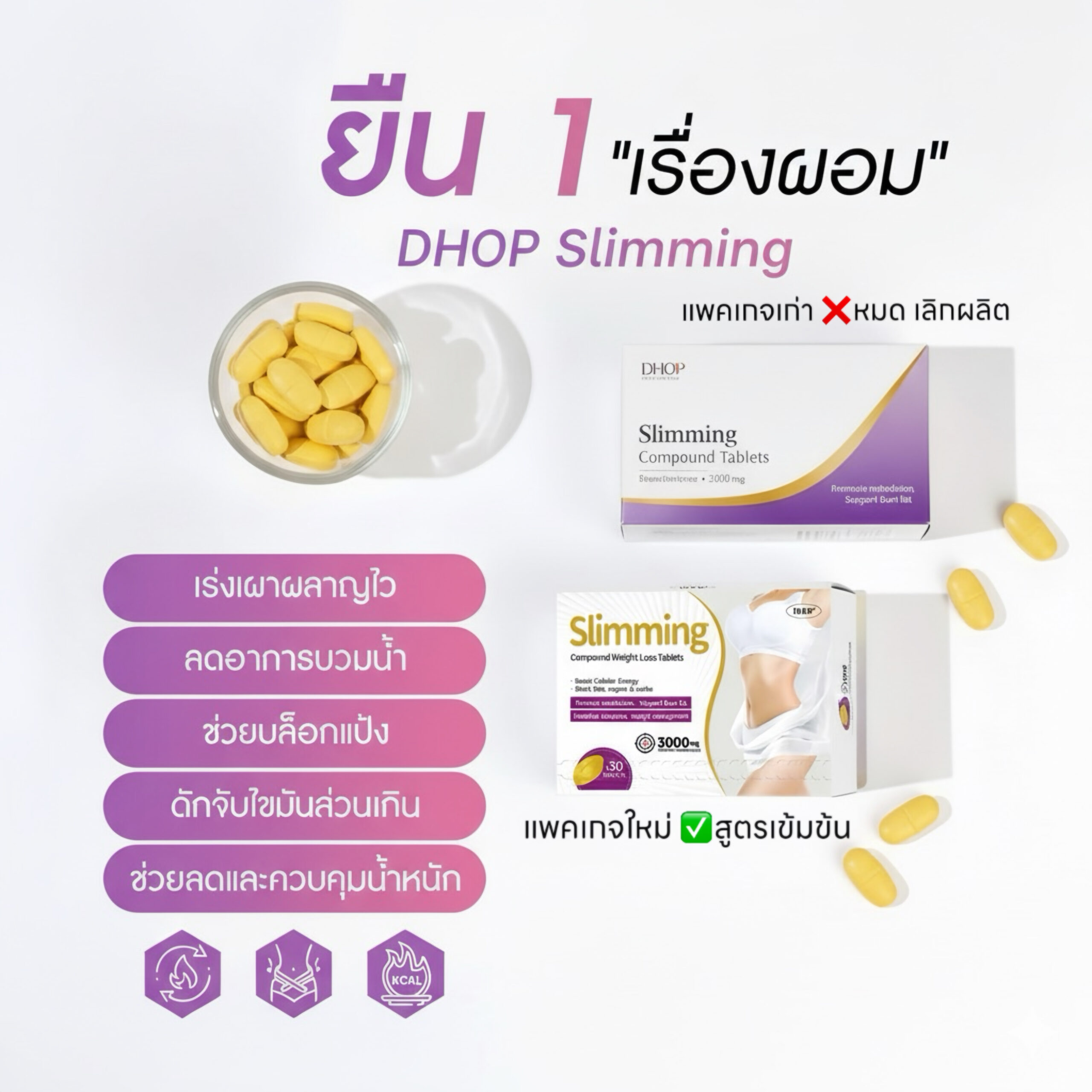 [🇺🇸พร้อมส่ง] 𝐃𝐇𝐎𝐏 เม็ดเพียวอเมริกา สูตรปรับบาลานซ์ ดักแป้งมันแคล รีเซทรูปร่างคุมหิวเผาผลาญ ขับถ่ายดี ผิวสดใส ไม่บวมน้ำ